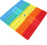 Wholesale 12 X 12 INCH DICE GAME RAINBOW BUBBLE POP IT SILICONE STRESS RELIEVER TOY